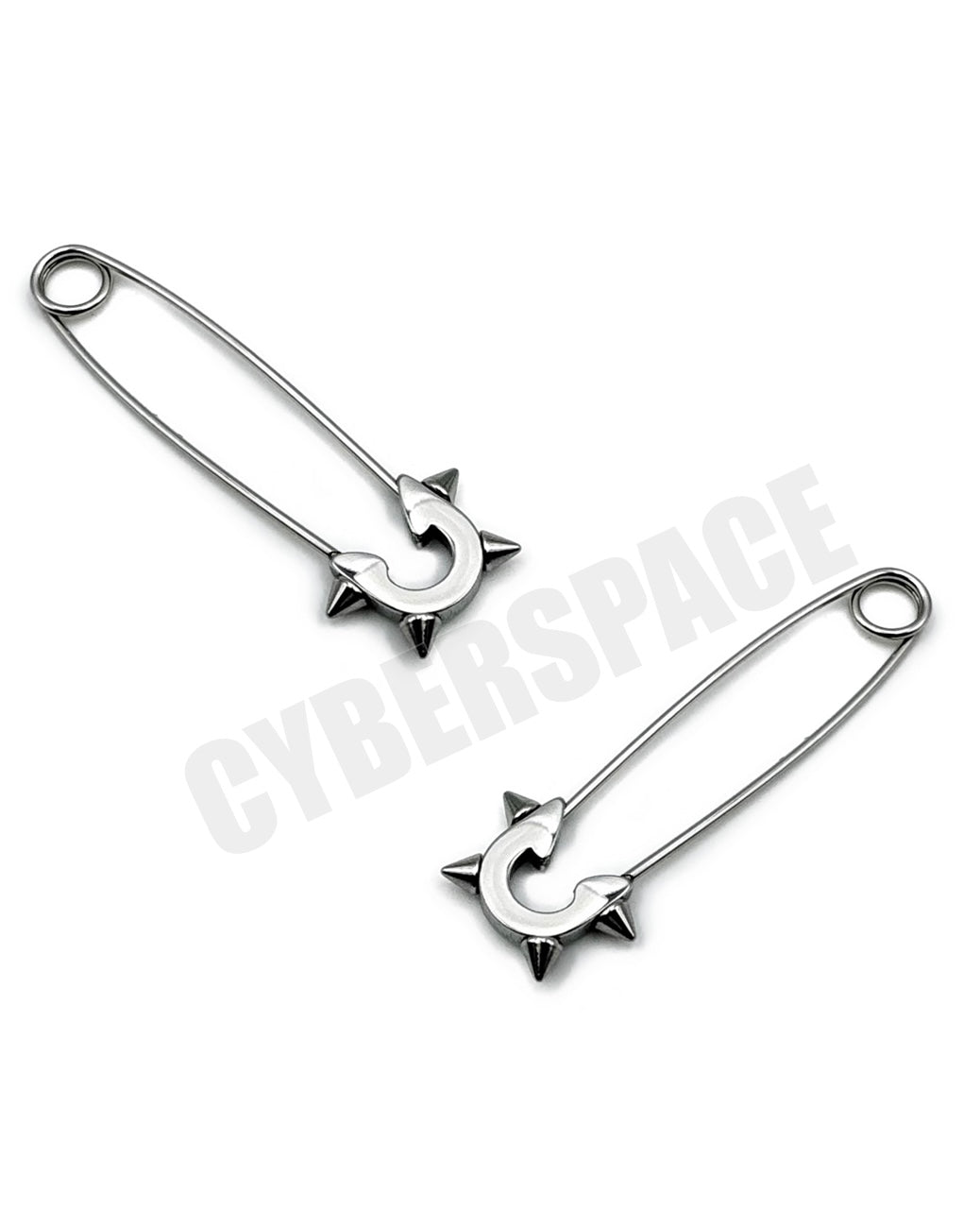 SPIKED SAFETY PIN EARRINGS