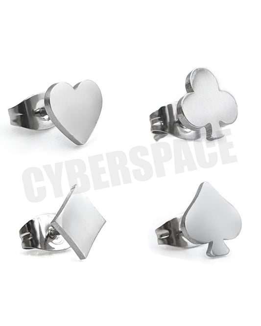 POKER SYMBOL STUD EARRINGS
