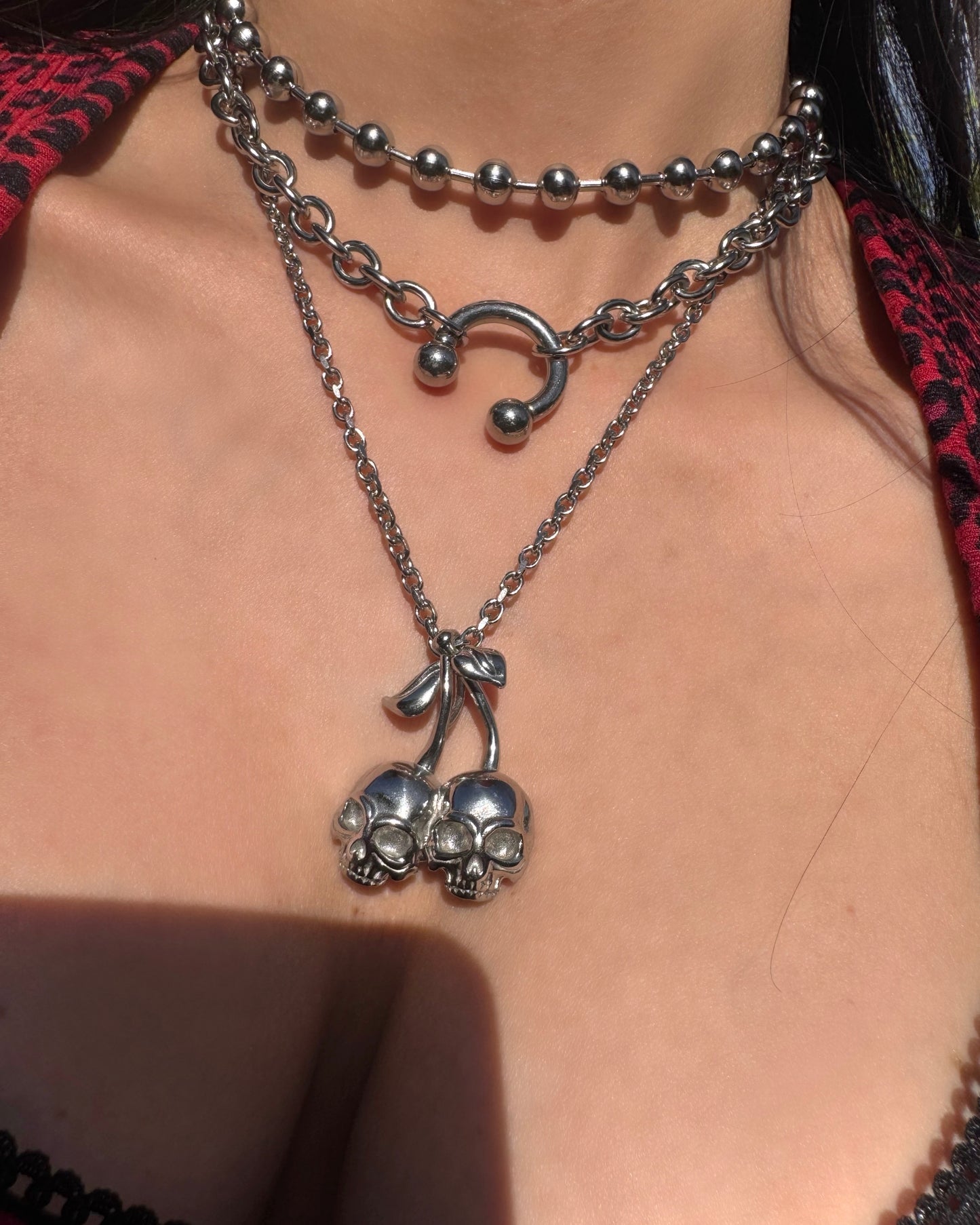 CHERRY SKULLS NECKLACE