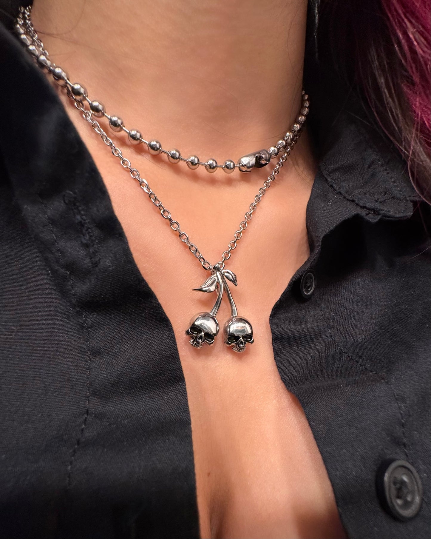 CHERRY SKULL NECKLACE