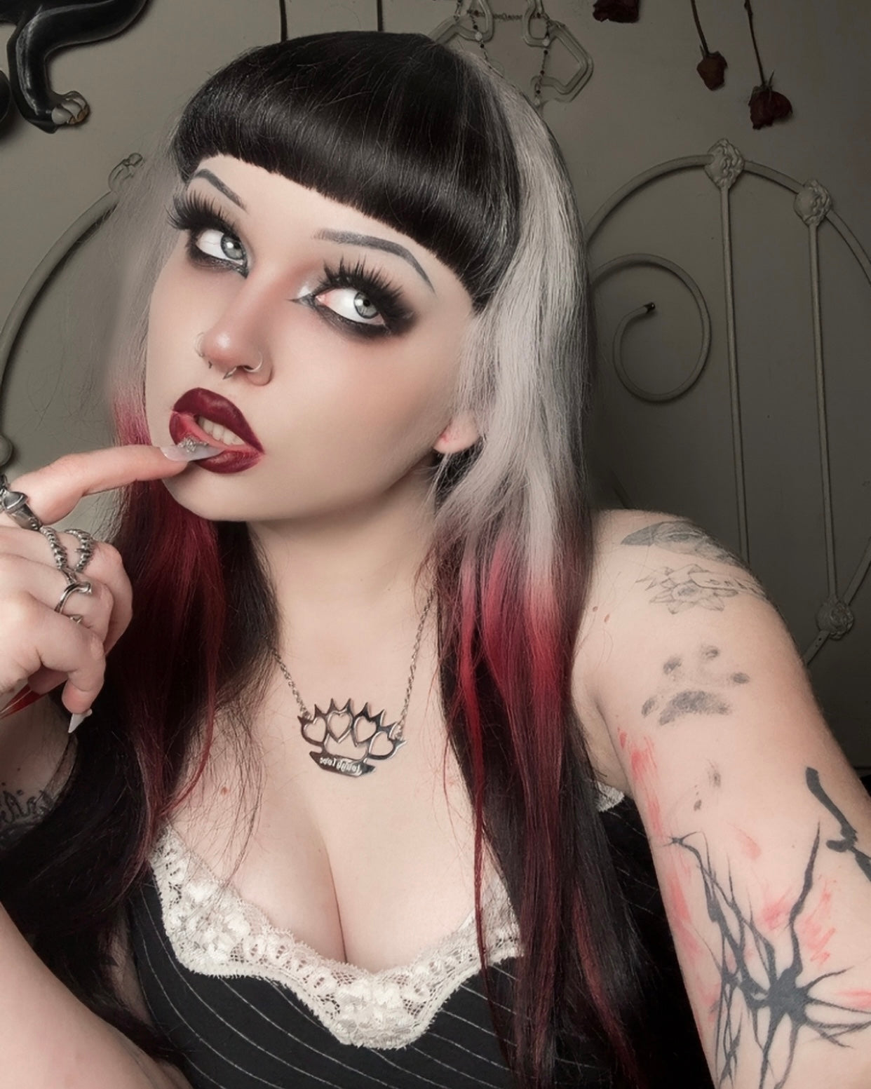 TOUGH LOVE BRASS KNUCKLES NECKLACE