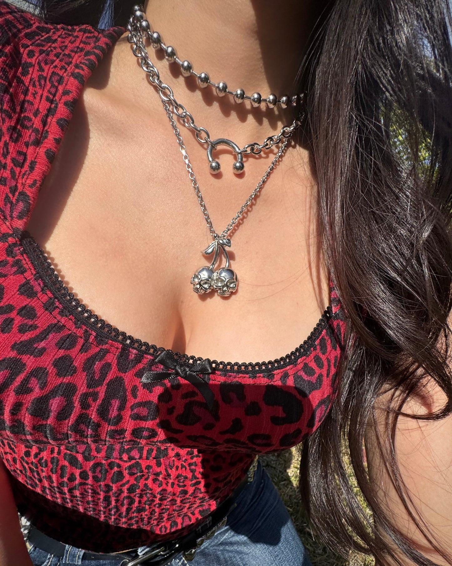 CHERRY SKULLS NECKLACE