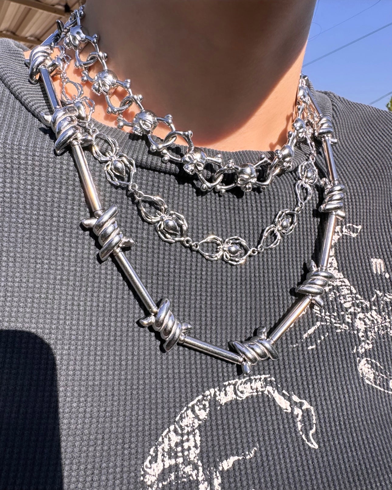 DON’T CROSS ME BARBED WIRE NECKLACE