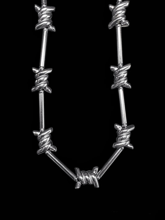 DON’T CROSS ME BARBED WIRE NECKLACE