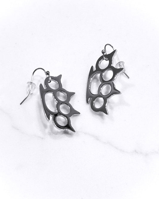 BRASS KNUCKLE EARRINGS