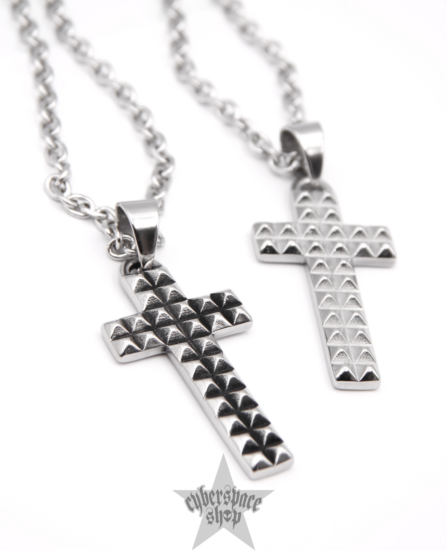 STUDDED CROSS NECKLACE
