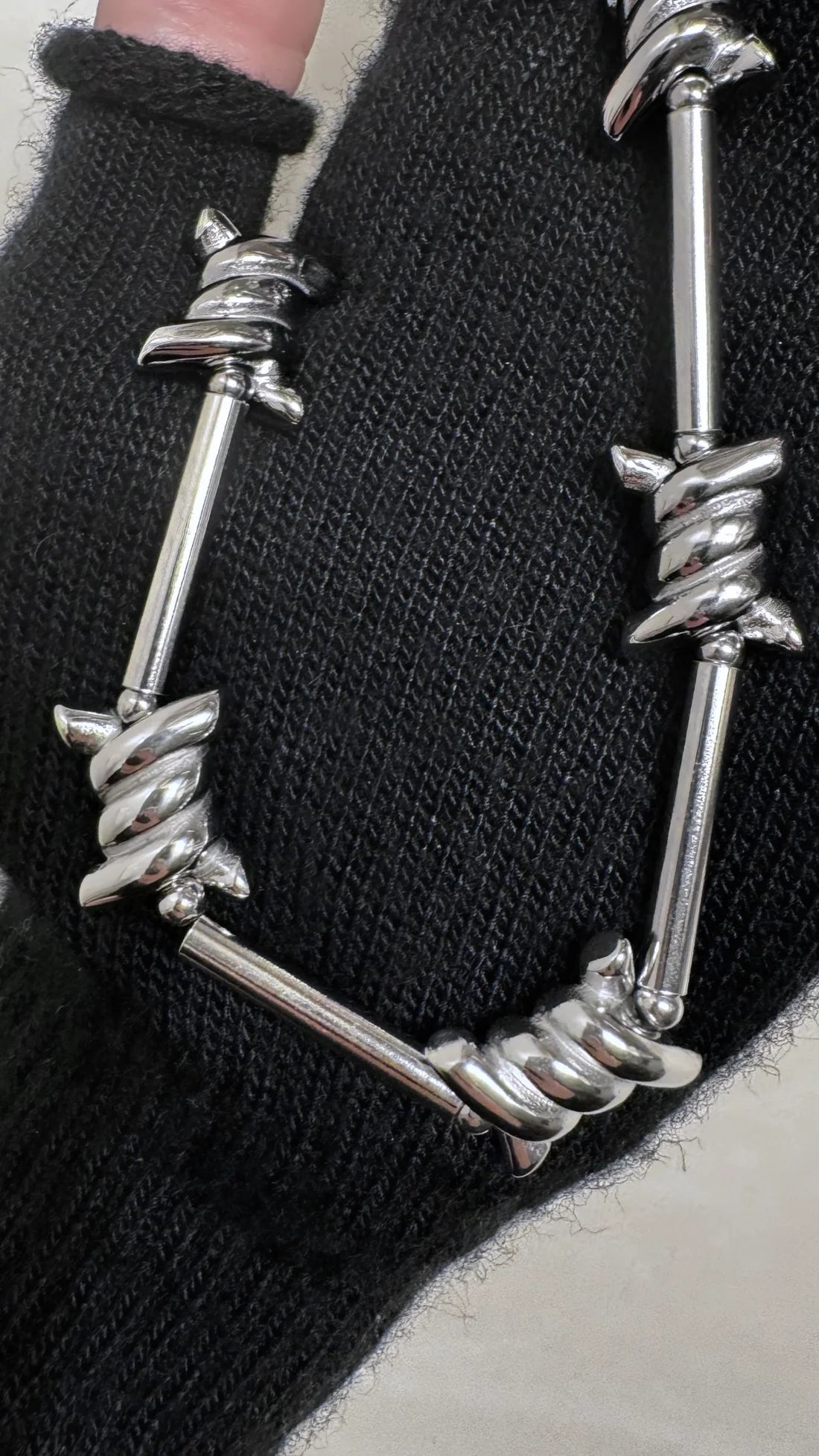 DON’T CROSS ME BARBED WIRE NECKLACE