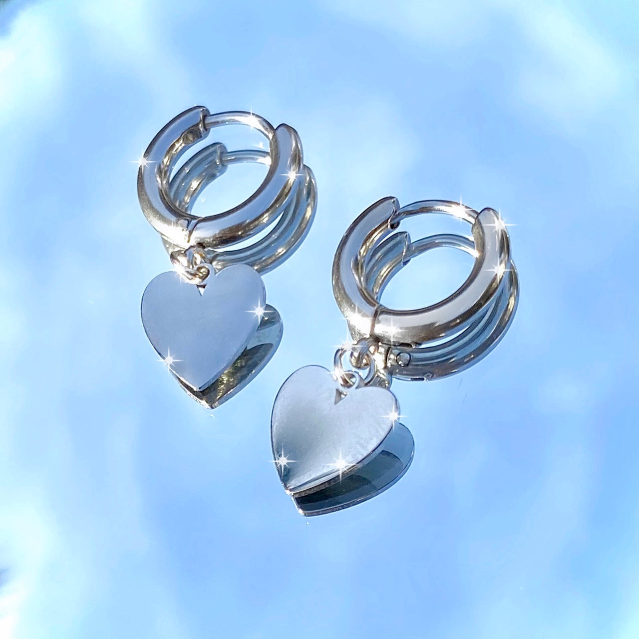 HEART HOOP EARRINGS
