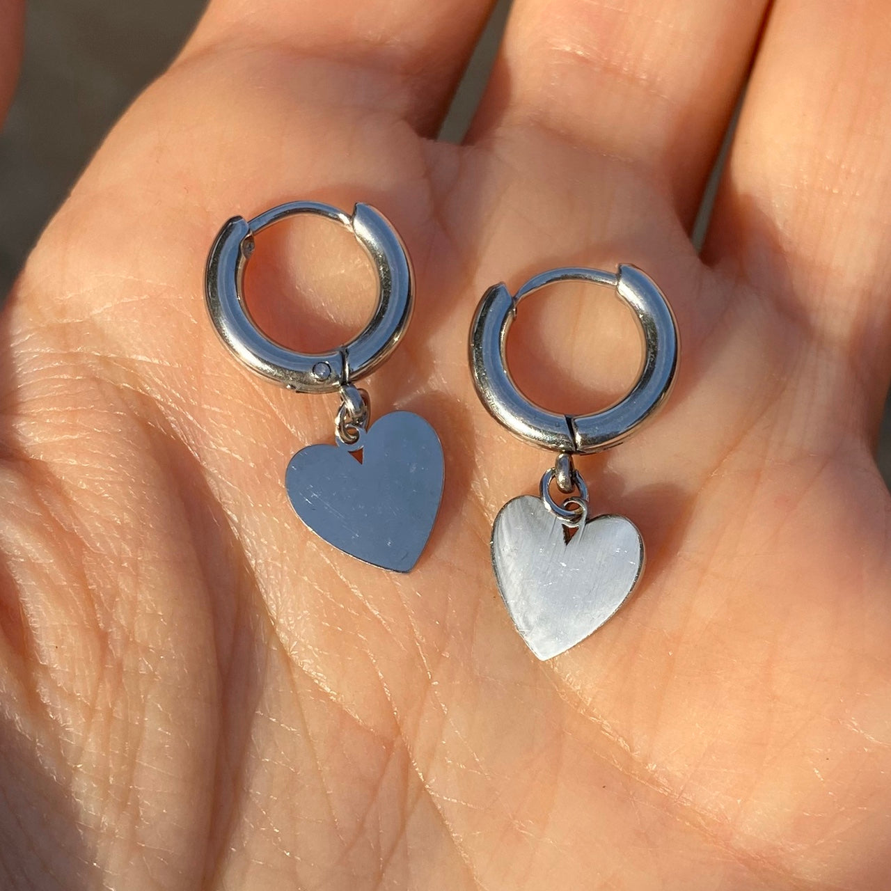 HEART HOOP EARRINGS