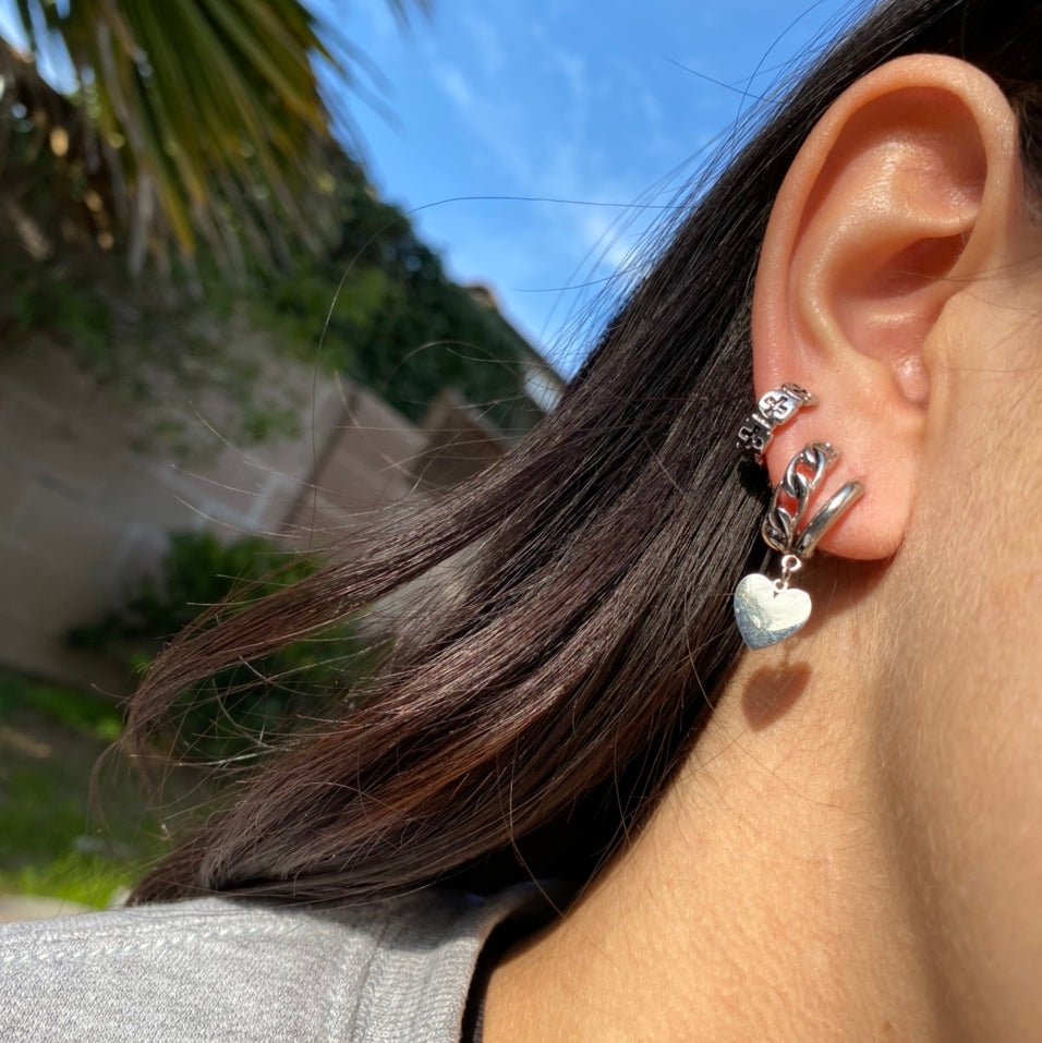 HEART HOOP EARRINGS