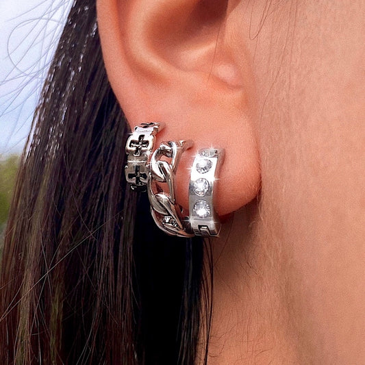 BLINGED OUT HOOP EARRINGS