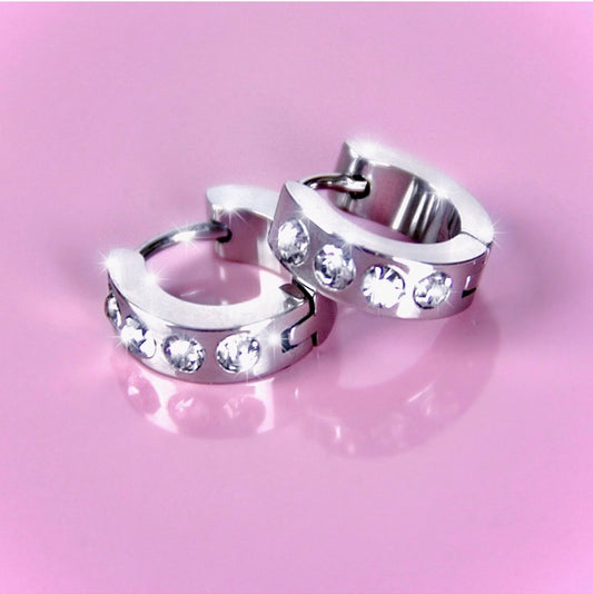 BLINGED OUT HOOP EARRINGS
