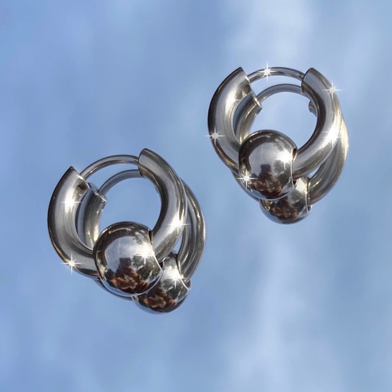 CAPTIVE BEAD HOOP EARRINGS