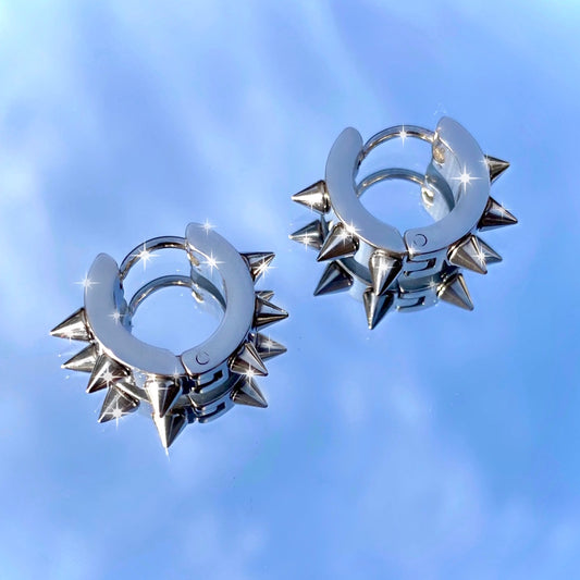 SPIKED OUT HOOP EARRINGS