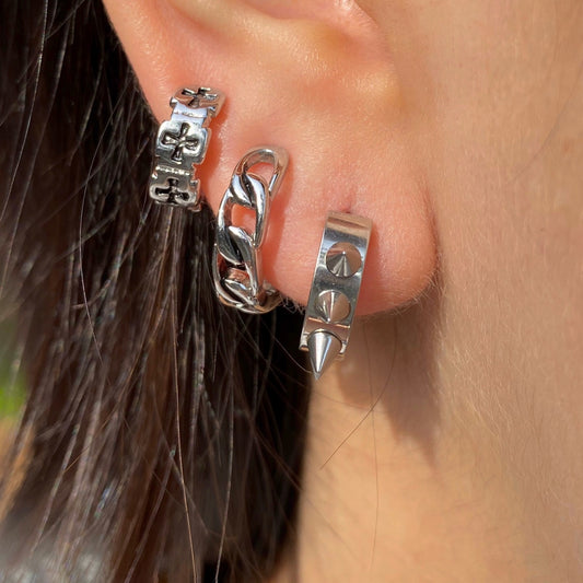 SPIKED OUT HOOP EARRINGS