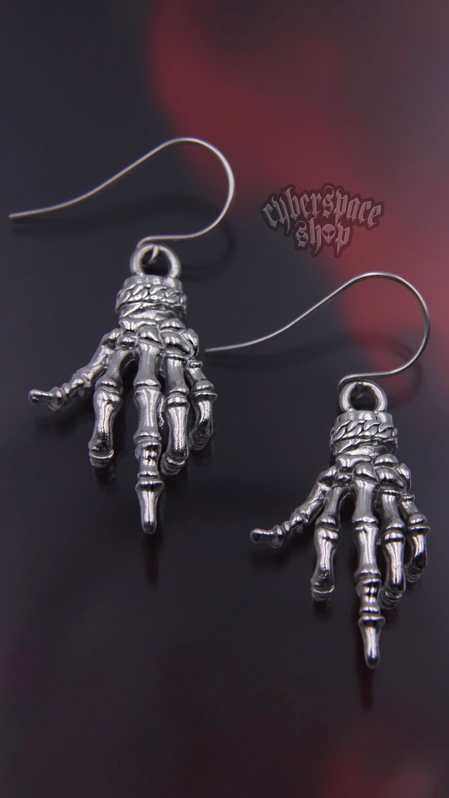 SKELETON MIDDLE FINGER EARRINGS