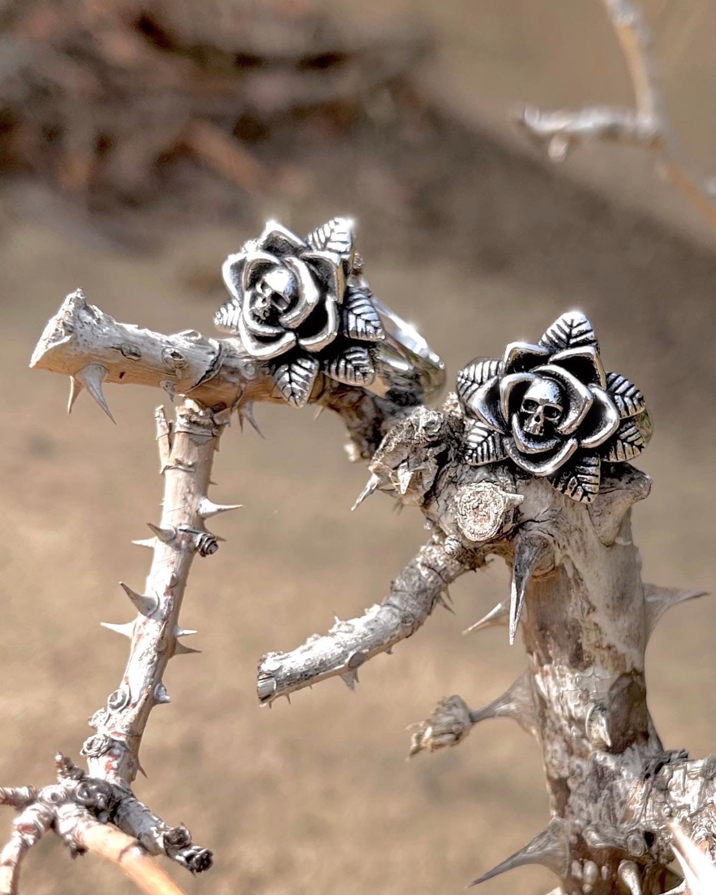 SKULL ROSE RING