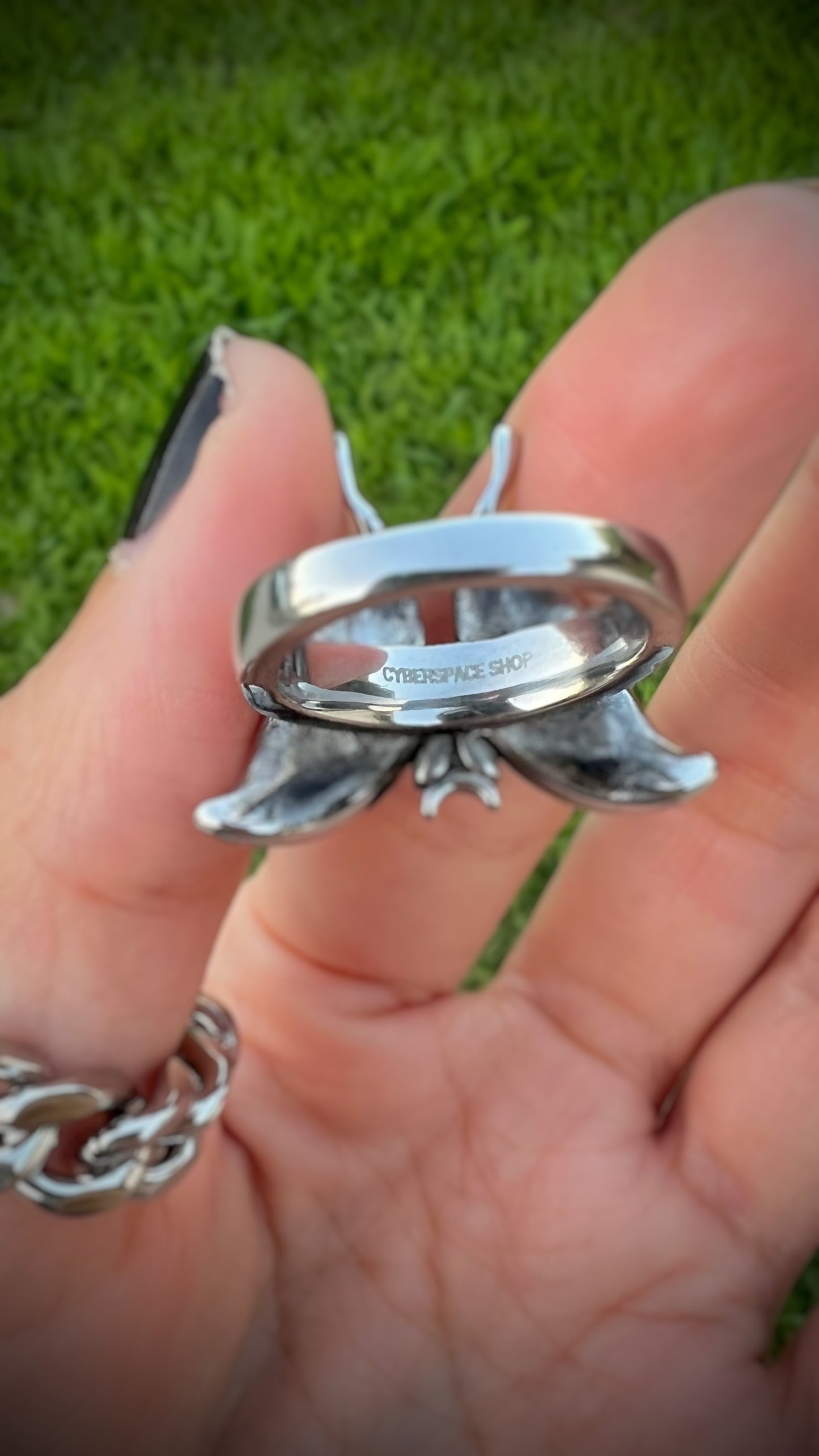 SKULL LUNA MOTH RING