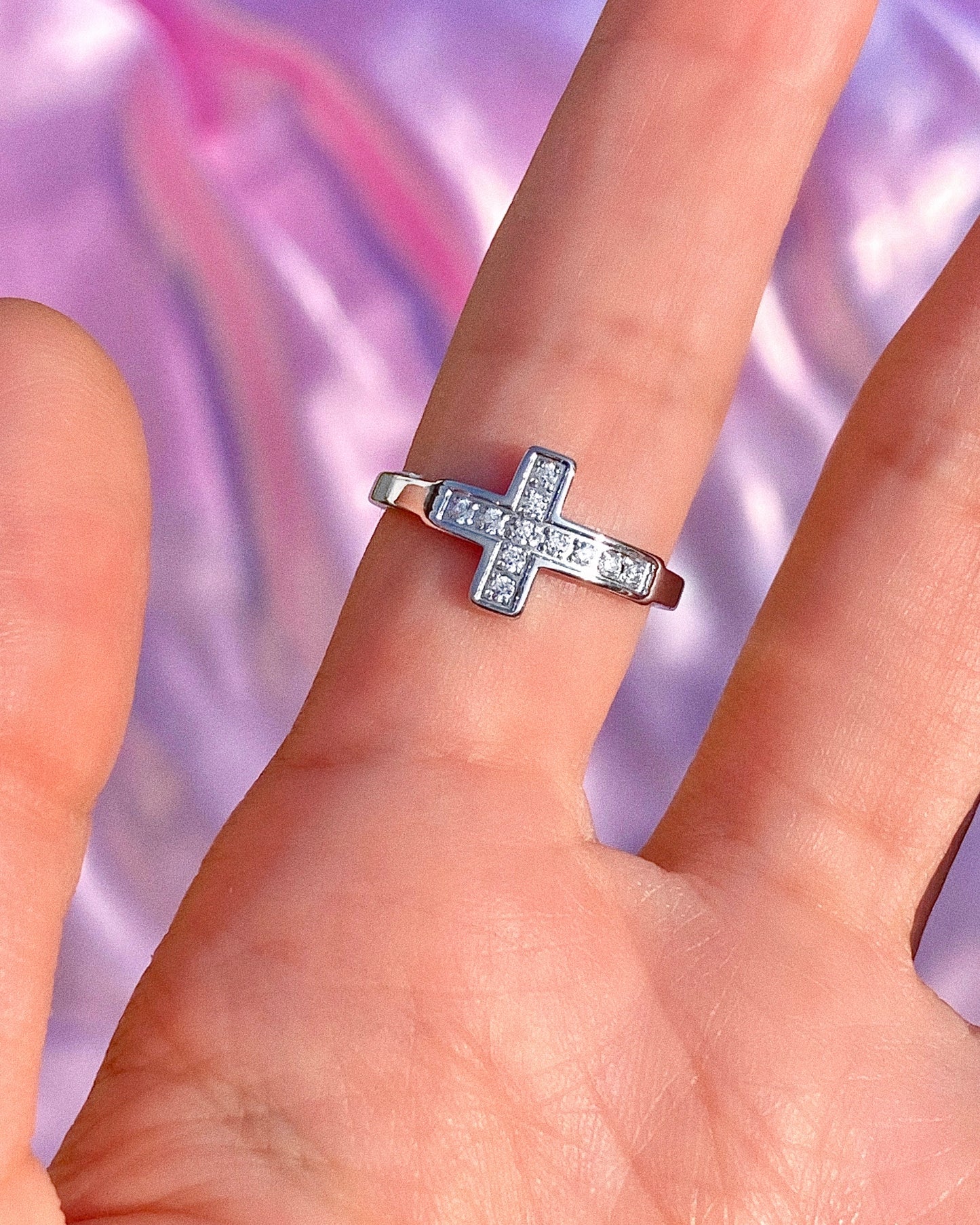 BLING CROSS RING