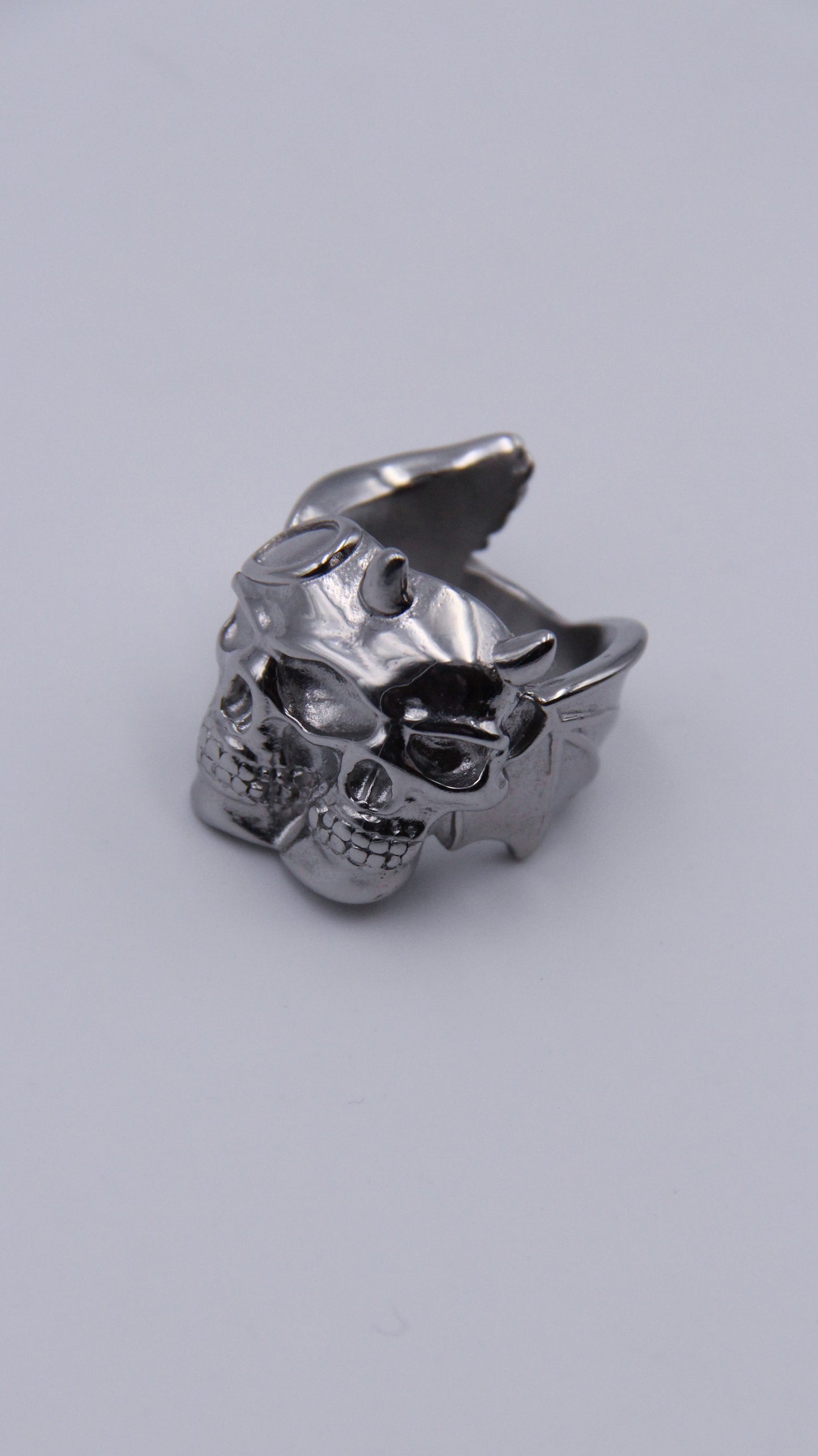 HALF EVIL SKULL RING