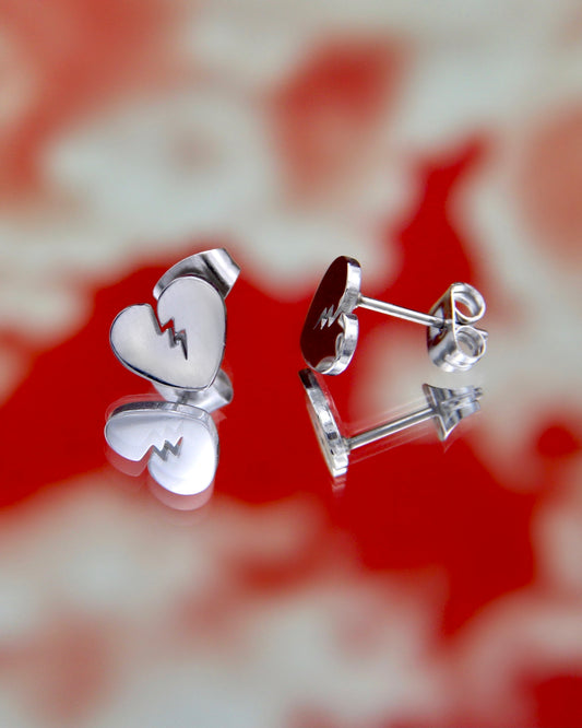 BROKEN HEART STUD EARRINGS