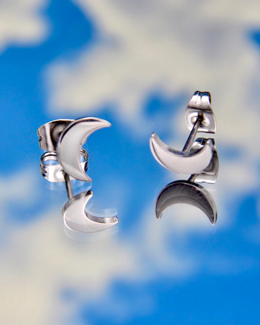 CYBER MOON STUD EARRINGS