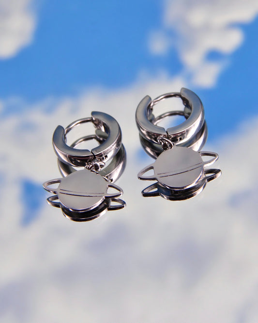 CYBER SATURN EARRINGS