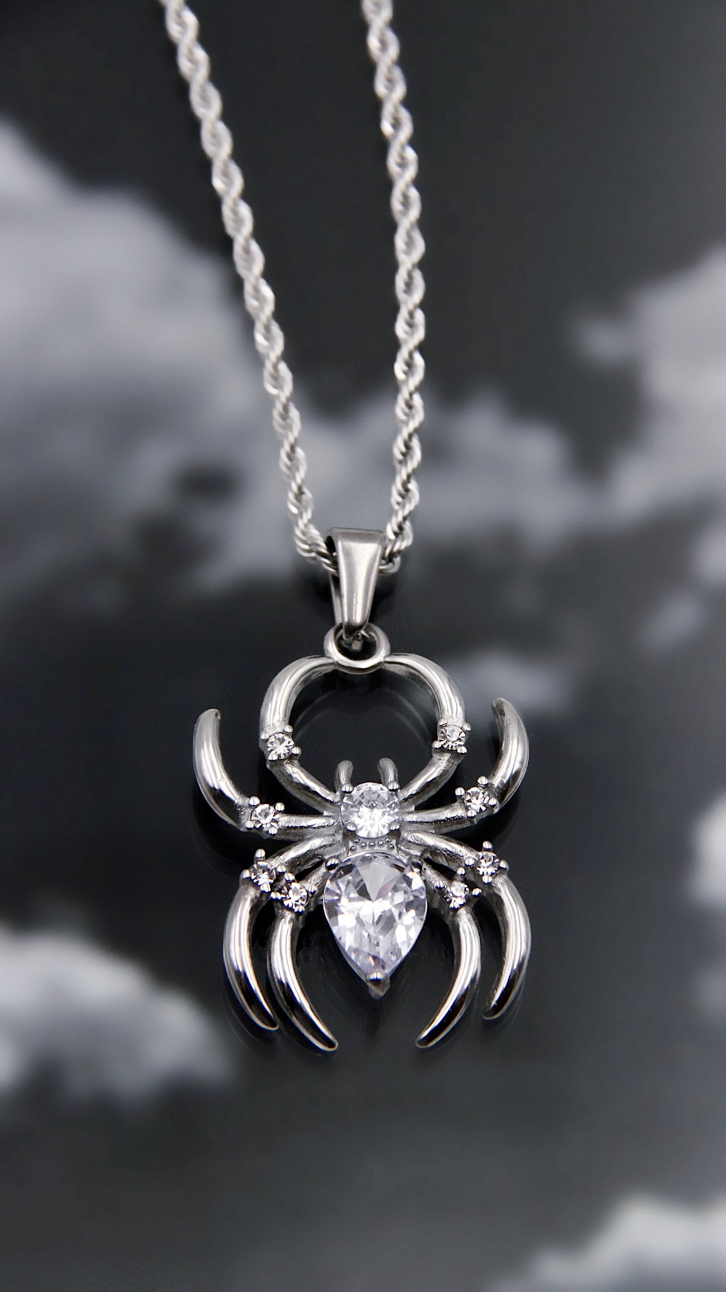DIAMOND WIDOW SPIDER NECKLACE
