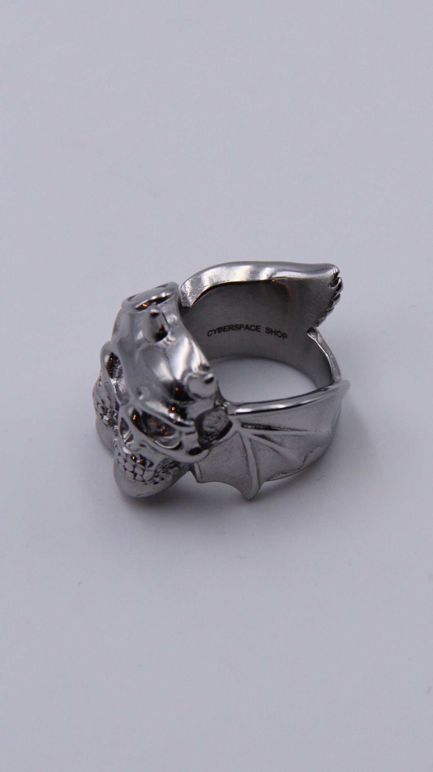 HALF EVIL SKULL RING