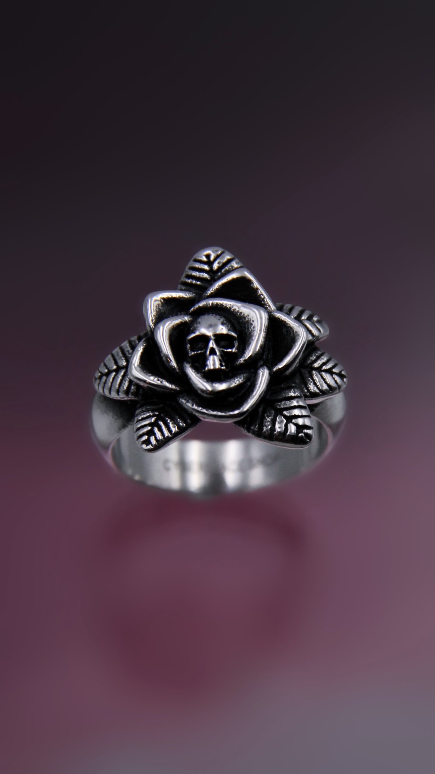 SKULL ROSE RING