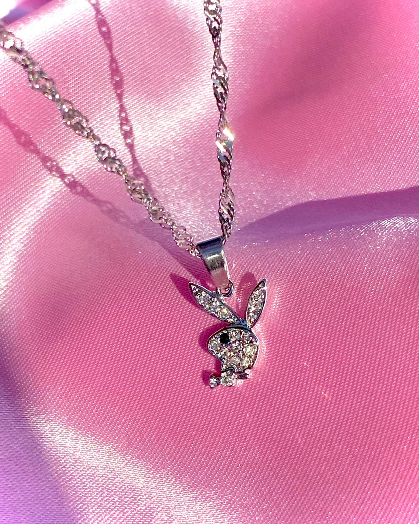 RHINESTONE PLAYBOY BUNNY NECKLACE