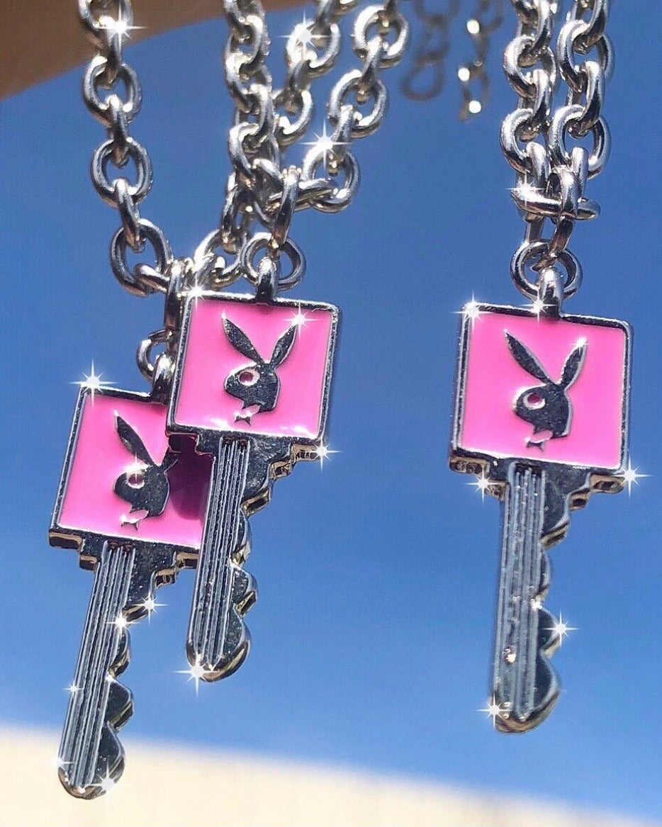 PINK PLAYBOY KEY NECKLACE