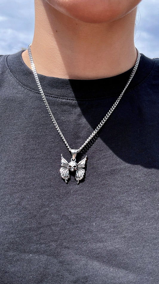 BUTTERFLY SKULL NECKLACE