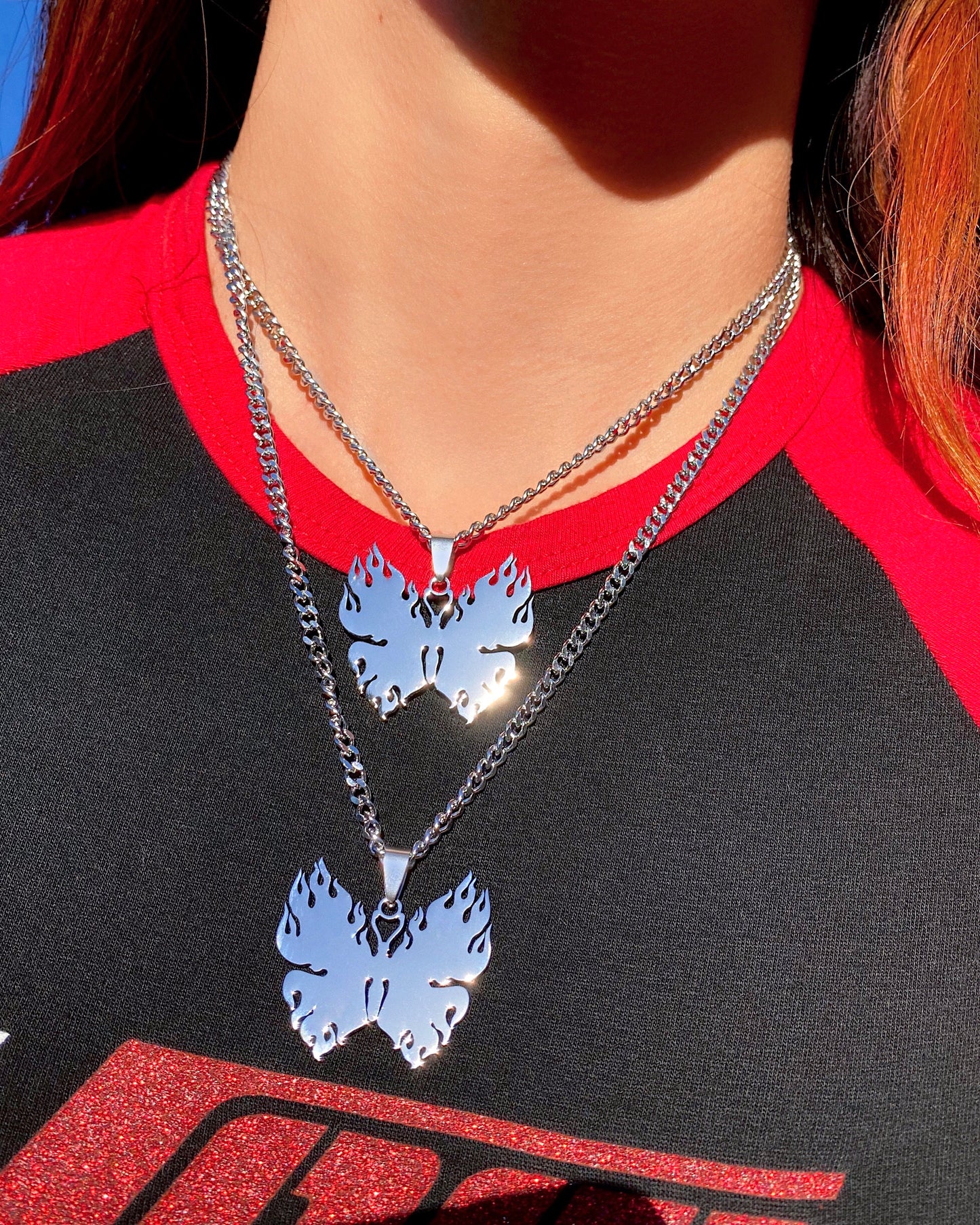 FLAMING BUTTERFLY NECKLACE