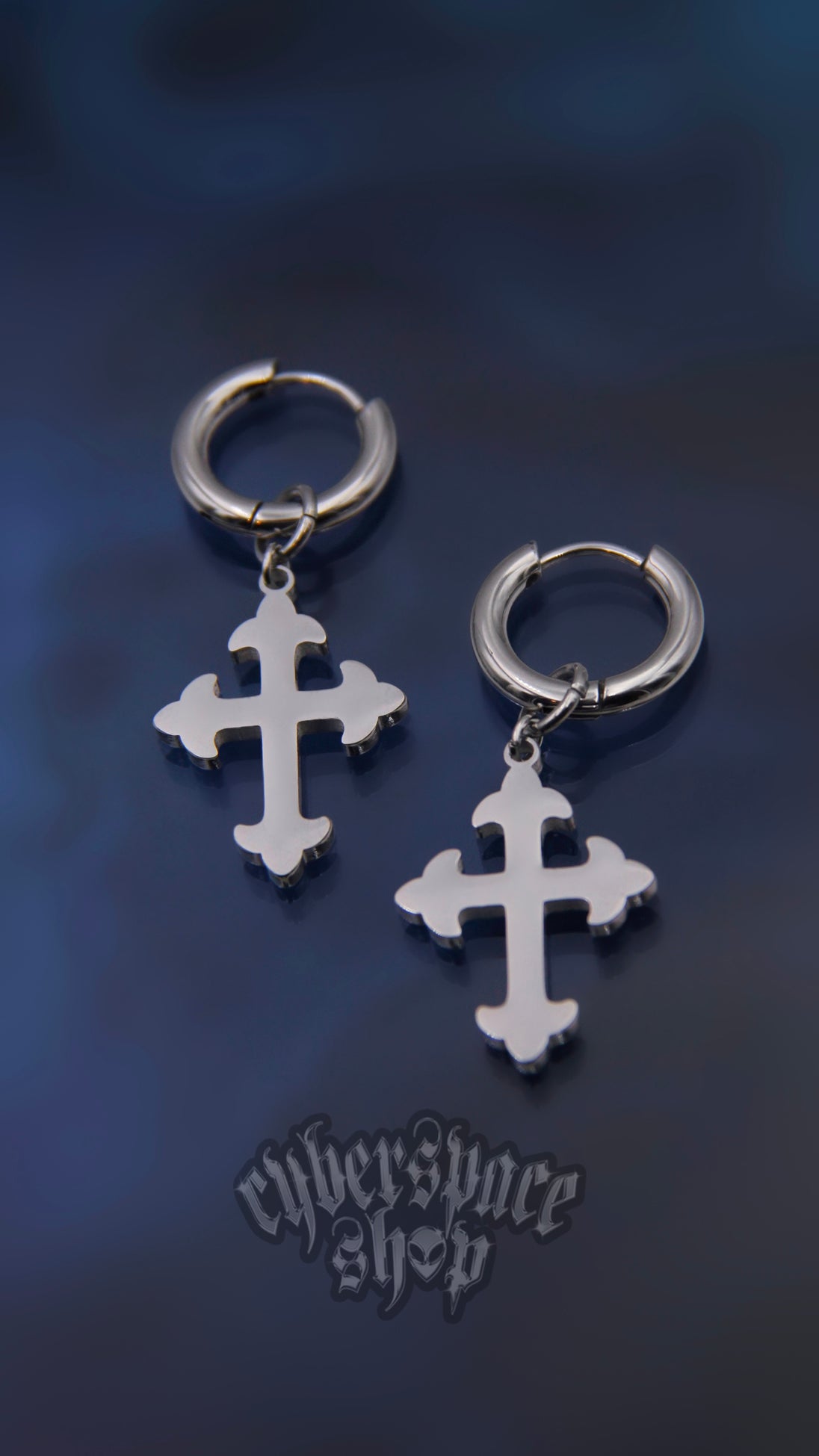 FLEUR CROSS EARRINGS