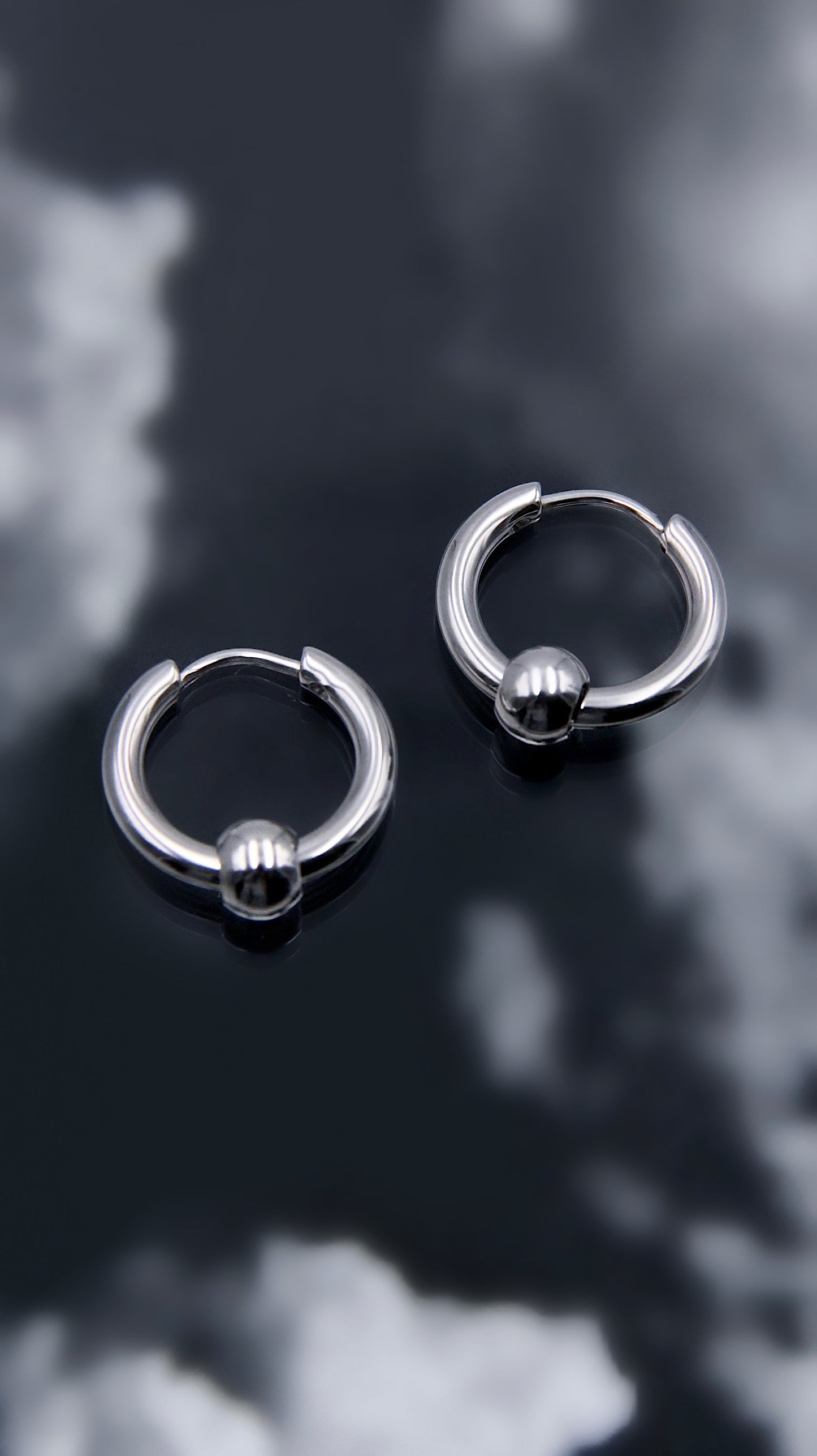 CAPTIVE BEAD HOOP EARRINGS