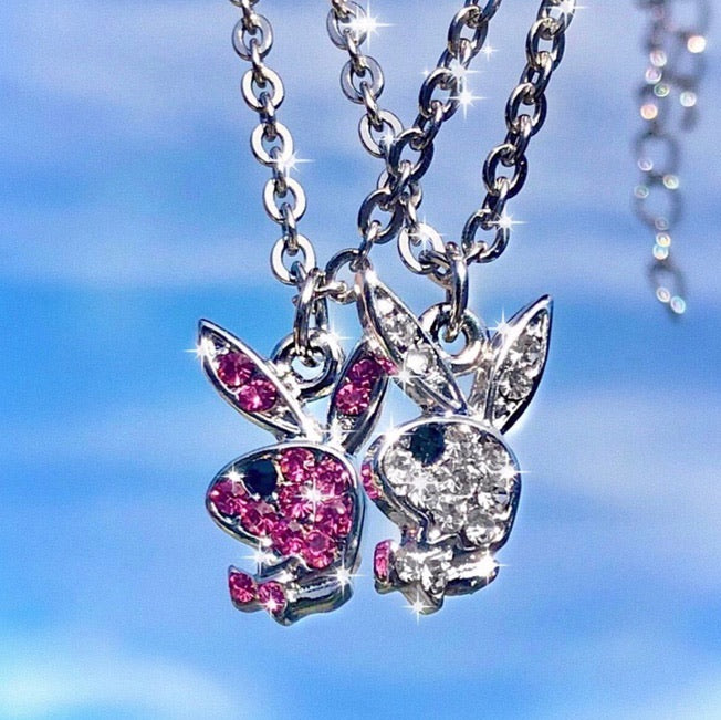 DAINTY RHINESTONE PLAYBOY NECKLACE SET