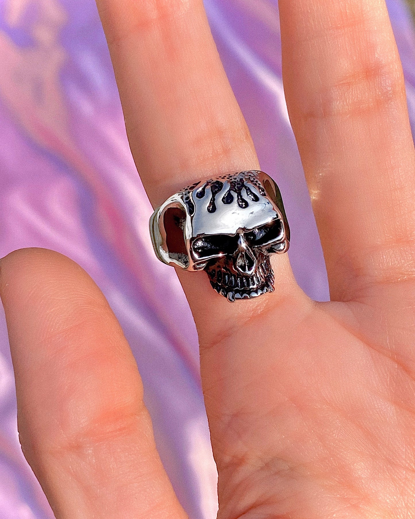 FLAME SKULL RING