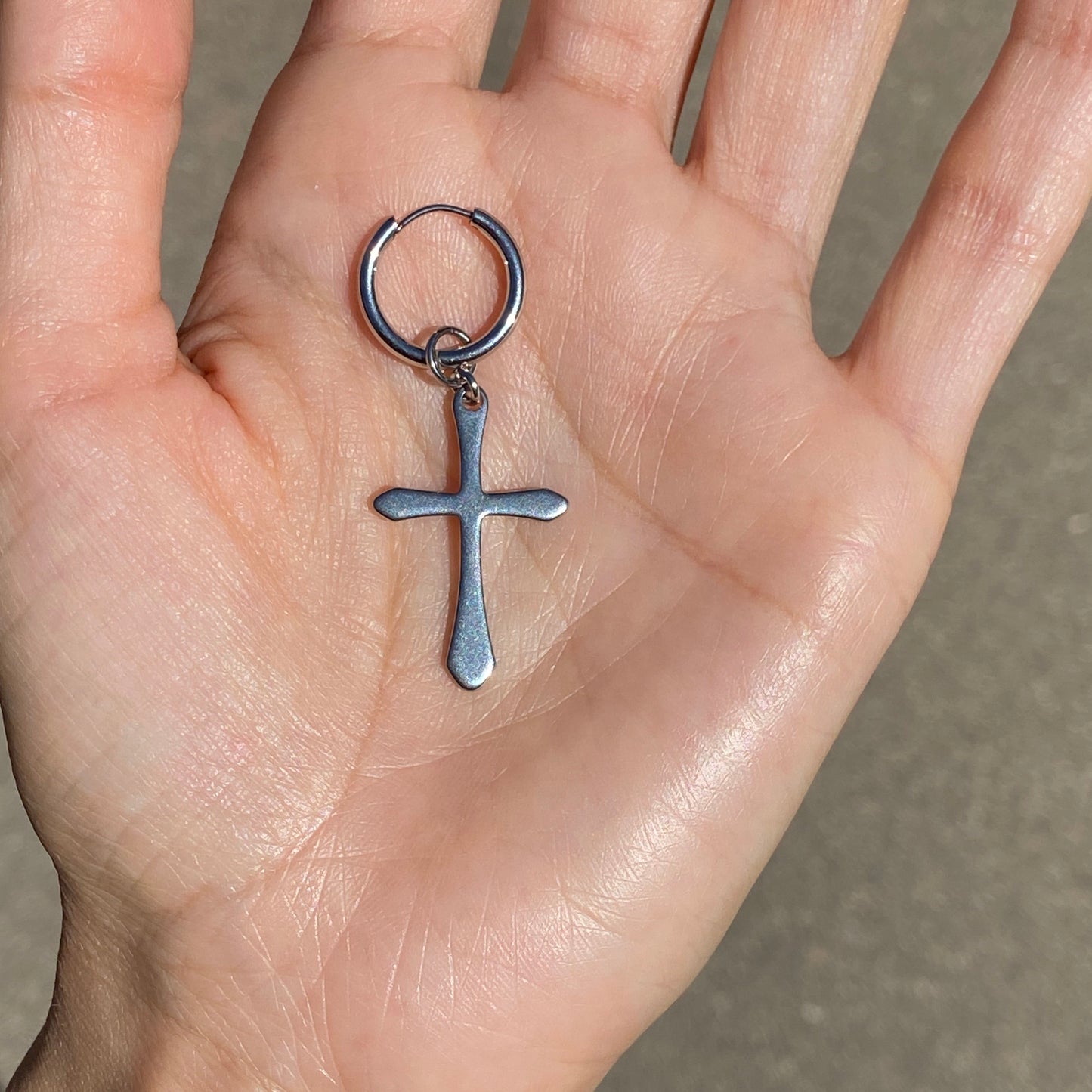 GOTH CROSS EARRING