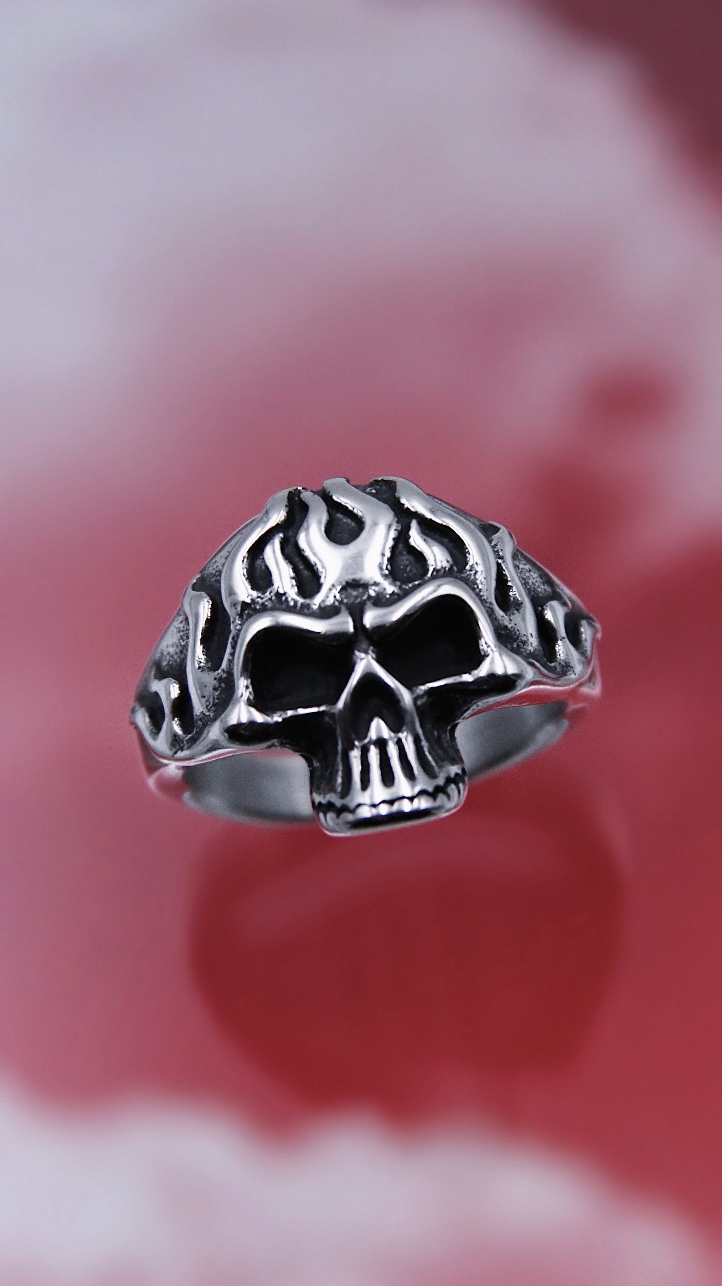 FLAME SKULL RING