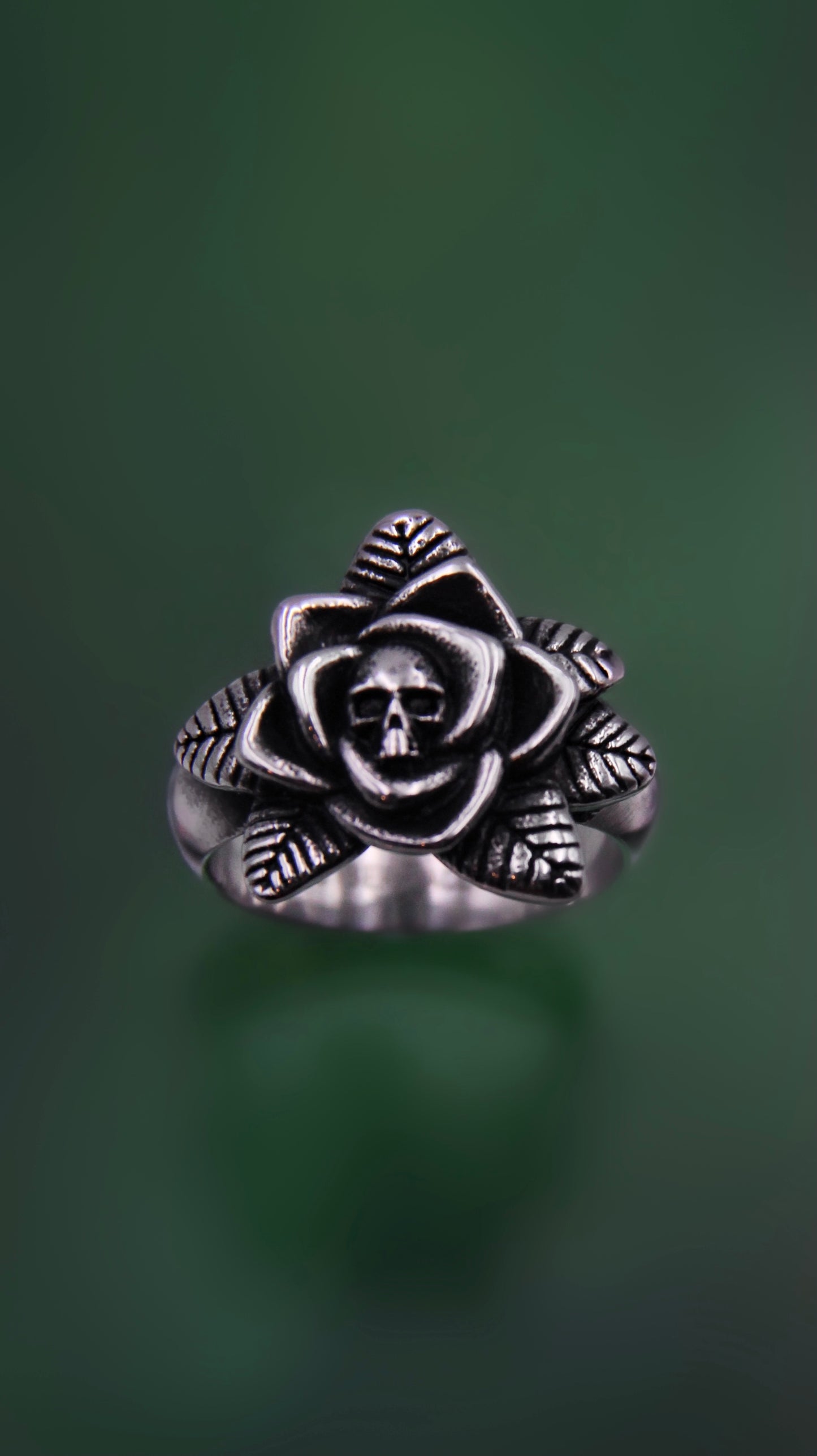 SKULL ROSE RING