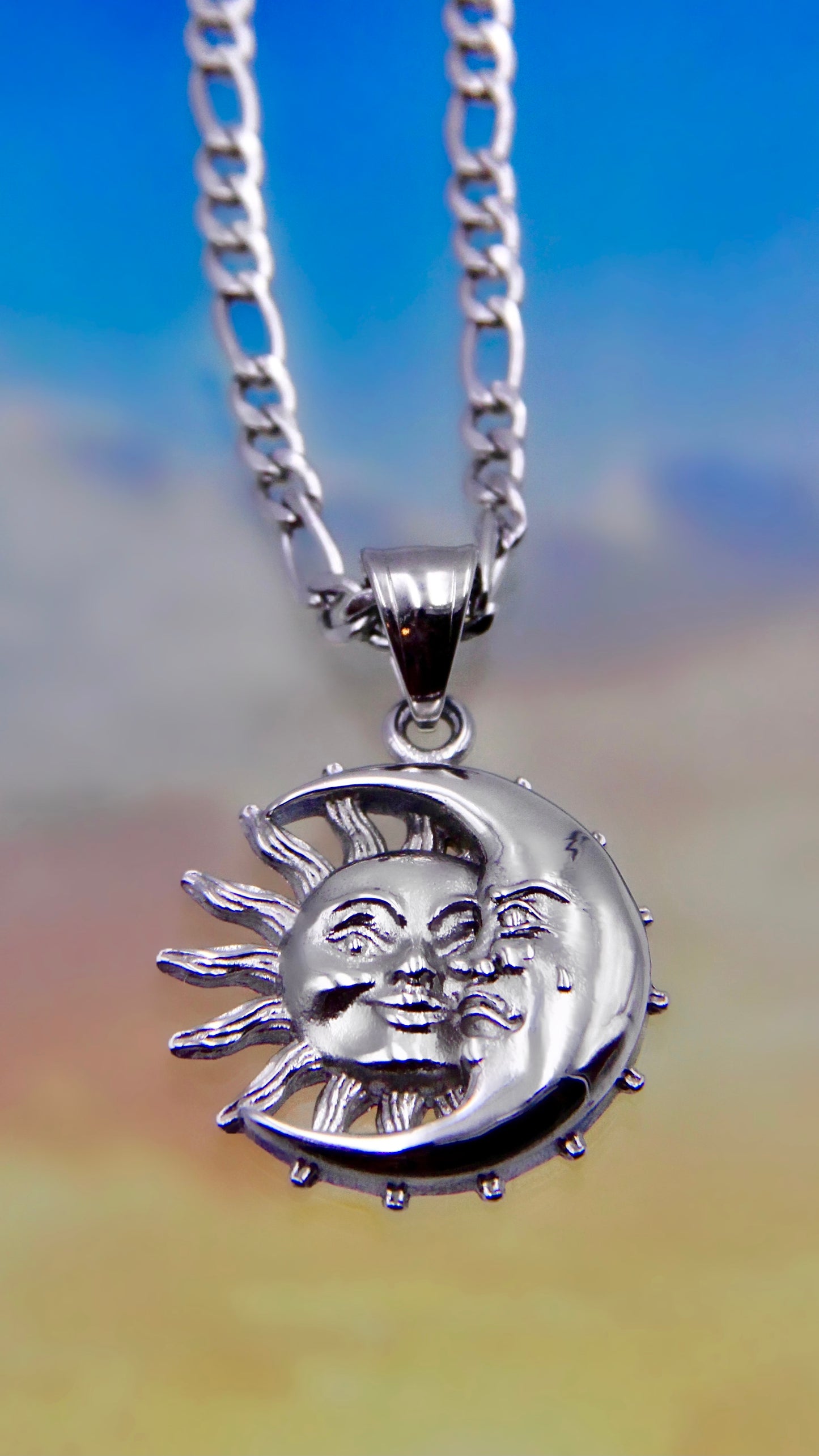 HAPPY SAD SUN MOON NECKLACE