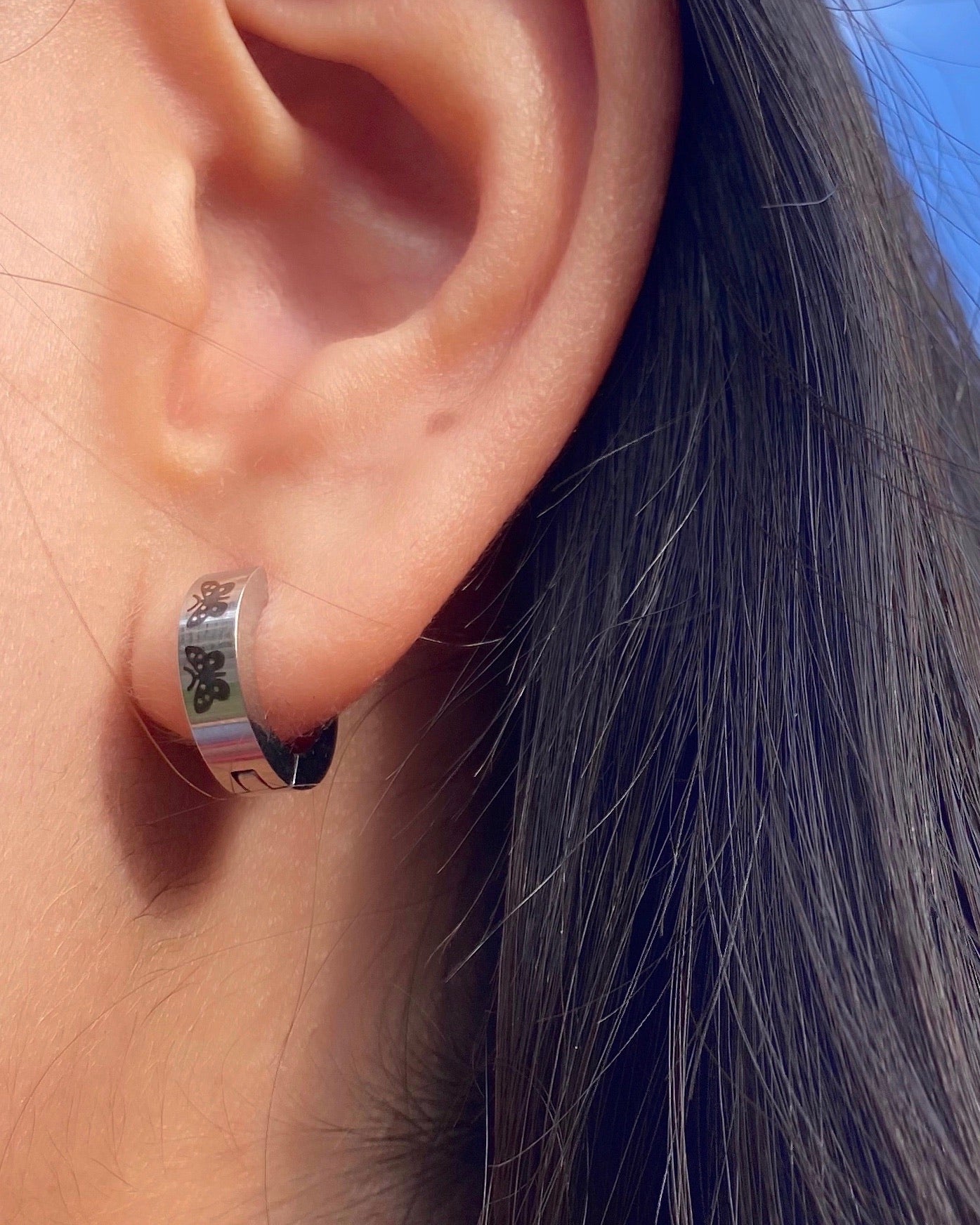 BUTTERFLY HOOP EARRINGS