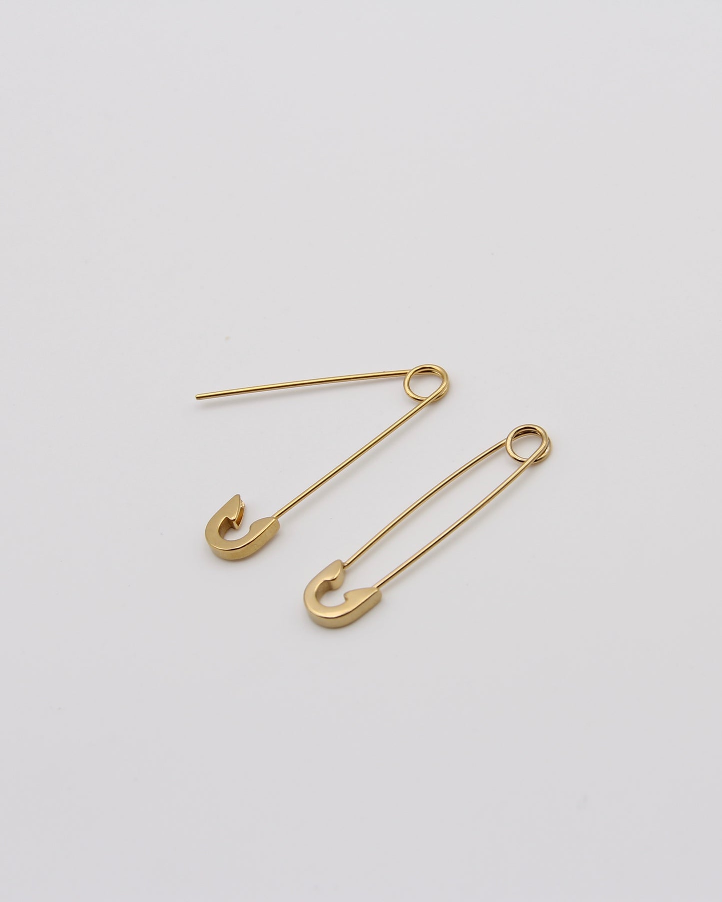 GOLD SAFETY PIN EARRINGS