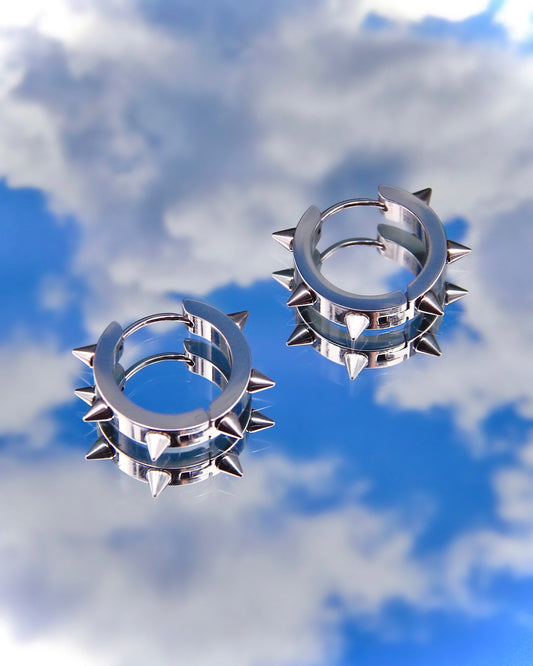 SKATER SPIKE HOOP EARRINGS