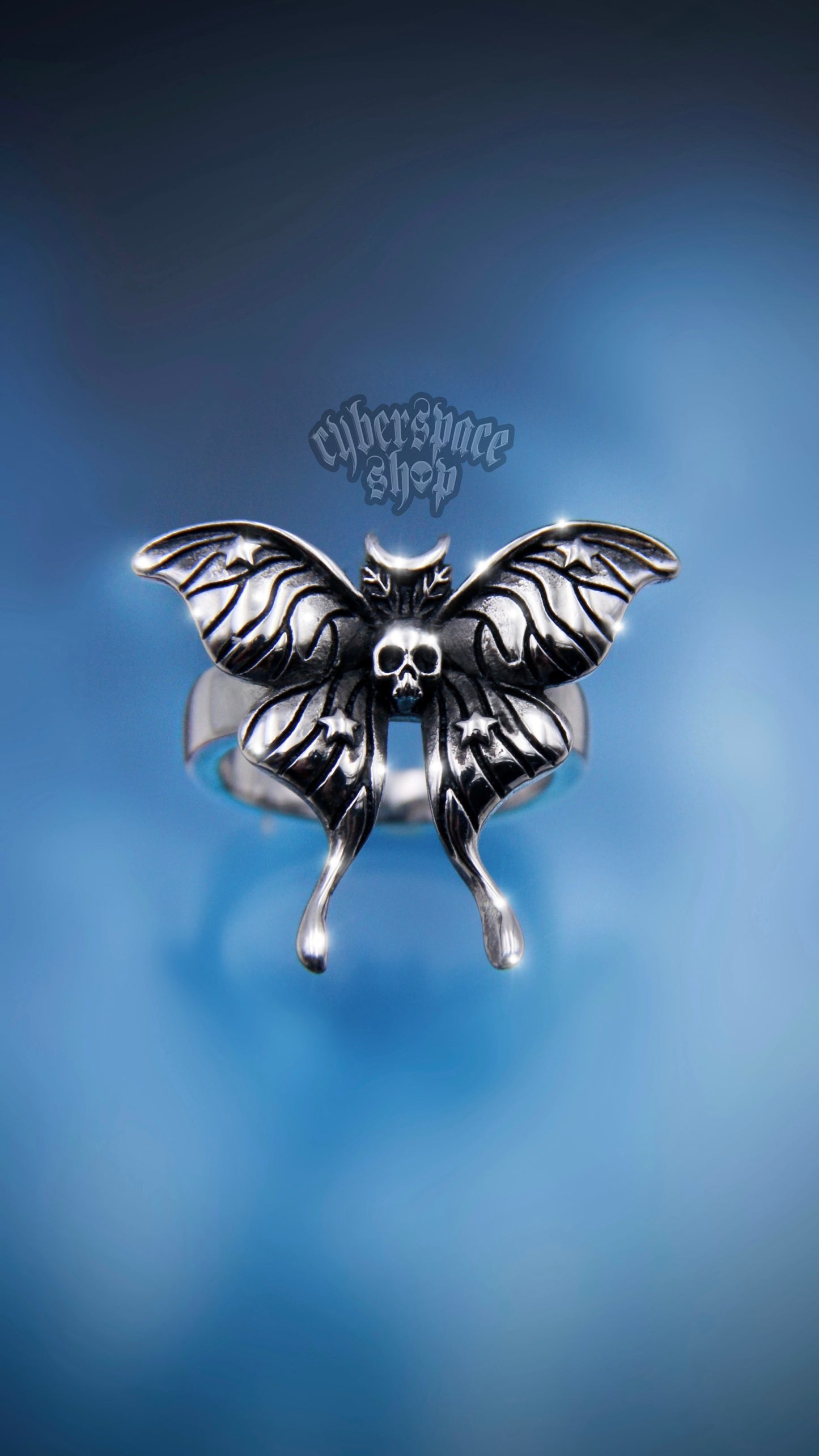 SKULL LUNA MOTH RING
