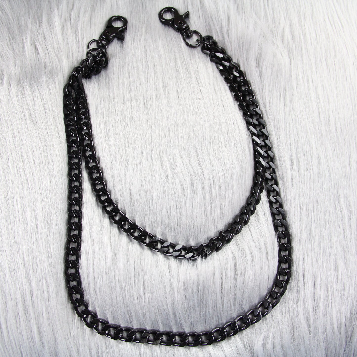 BLACK DOUBLE WALLET CHAIN