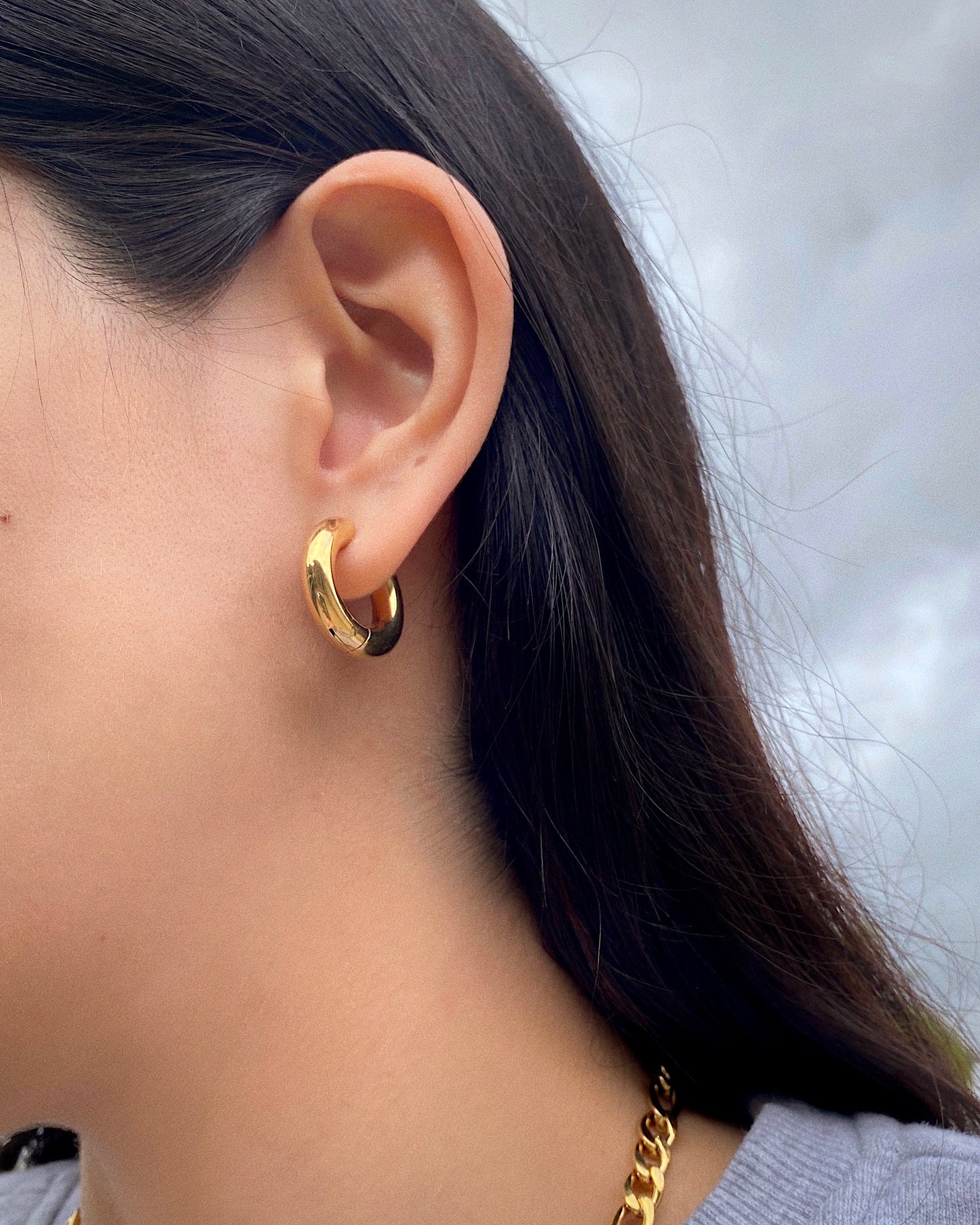 GOLD MINI CHUNKY HOOPS