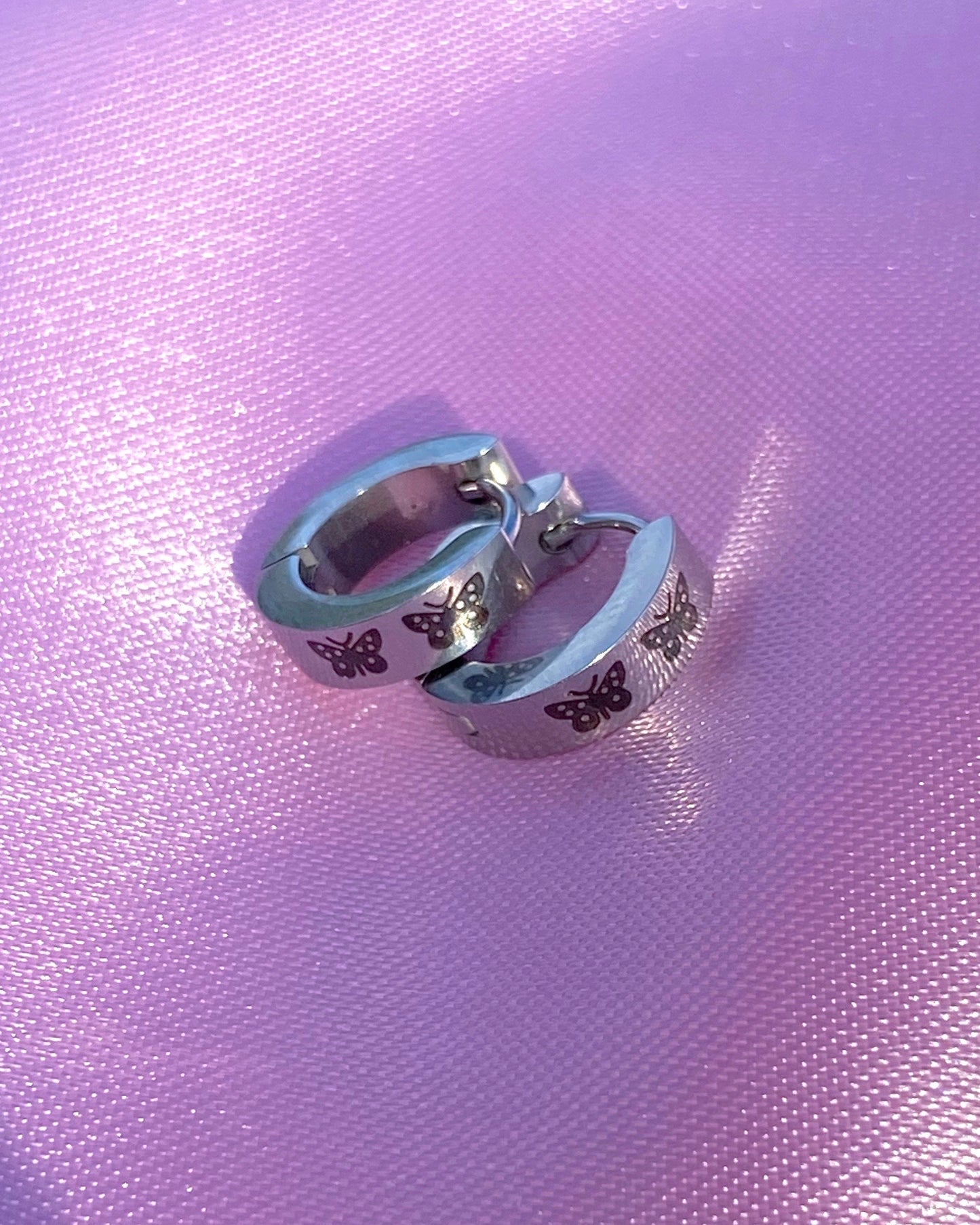 BUTTERFLY HOOP EARRINGS