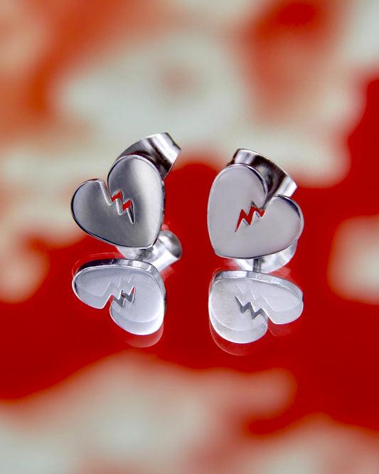 BROKEN HEART STUD EARRINGS